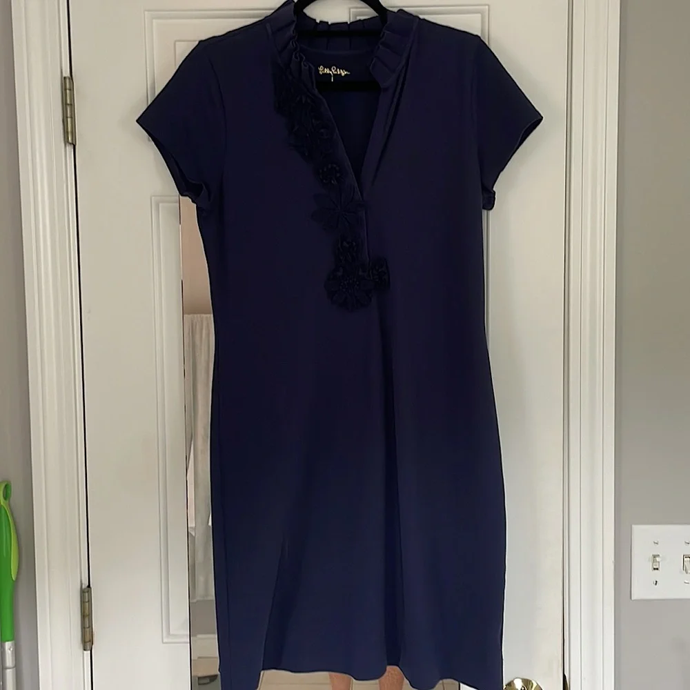 Lilly Pulitzer Clary Navy Polo Dress - L - Picture 1 of 4